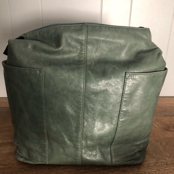 Ellington blue green Leather Tote Bag - Picture 2 of 3